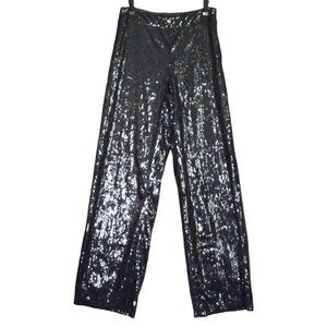 Rave Sequin Trouser Pants Size 0 x 31" A New Day Silver Gray mid rise straight